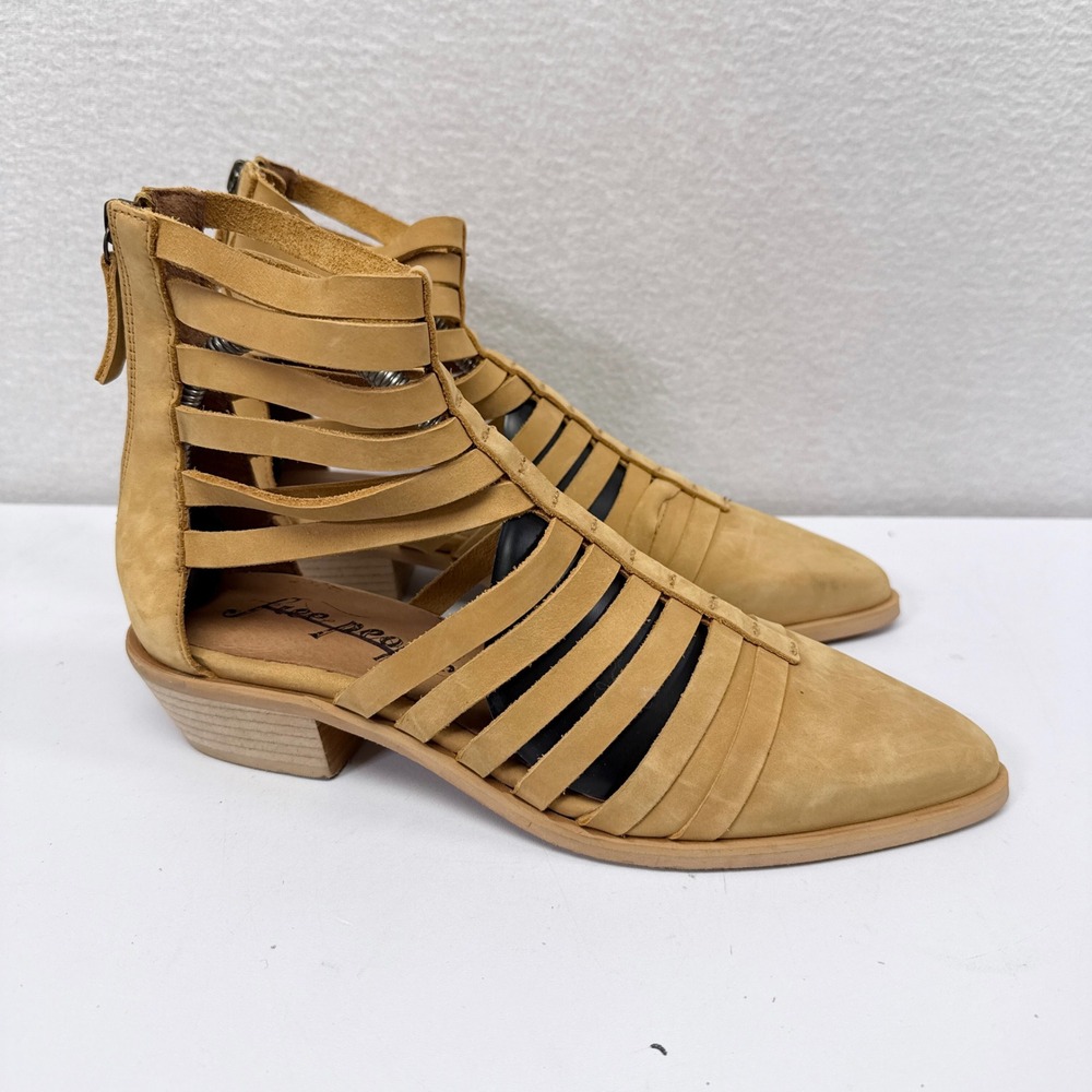 Free People Savannah Shoe Boots Size US 8‎ / EUR 38.5 Camel Tan Gladiator NEW